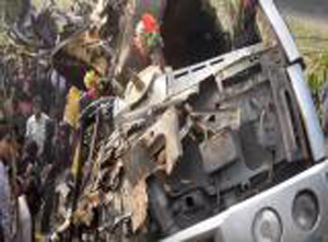 car overturns ..